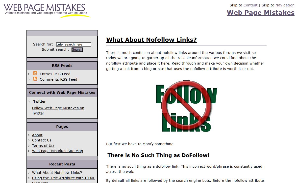 Web Page Mistakes
