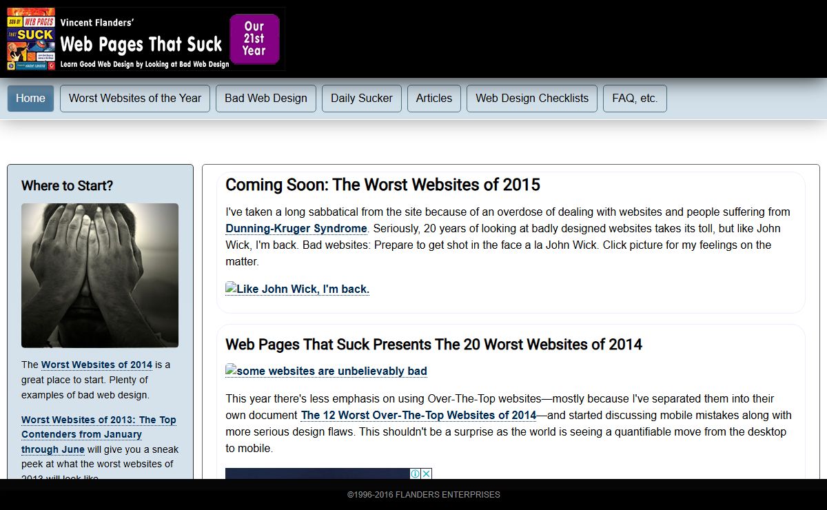 Web Pages That Suck - learn good web design by looking at bad web design - Home Page