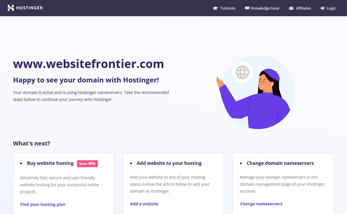 Parked Domain name on Hostinger DNS system