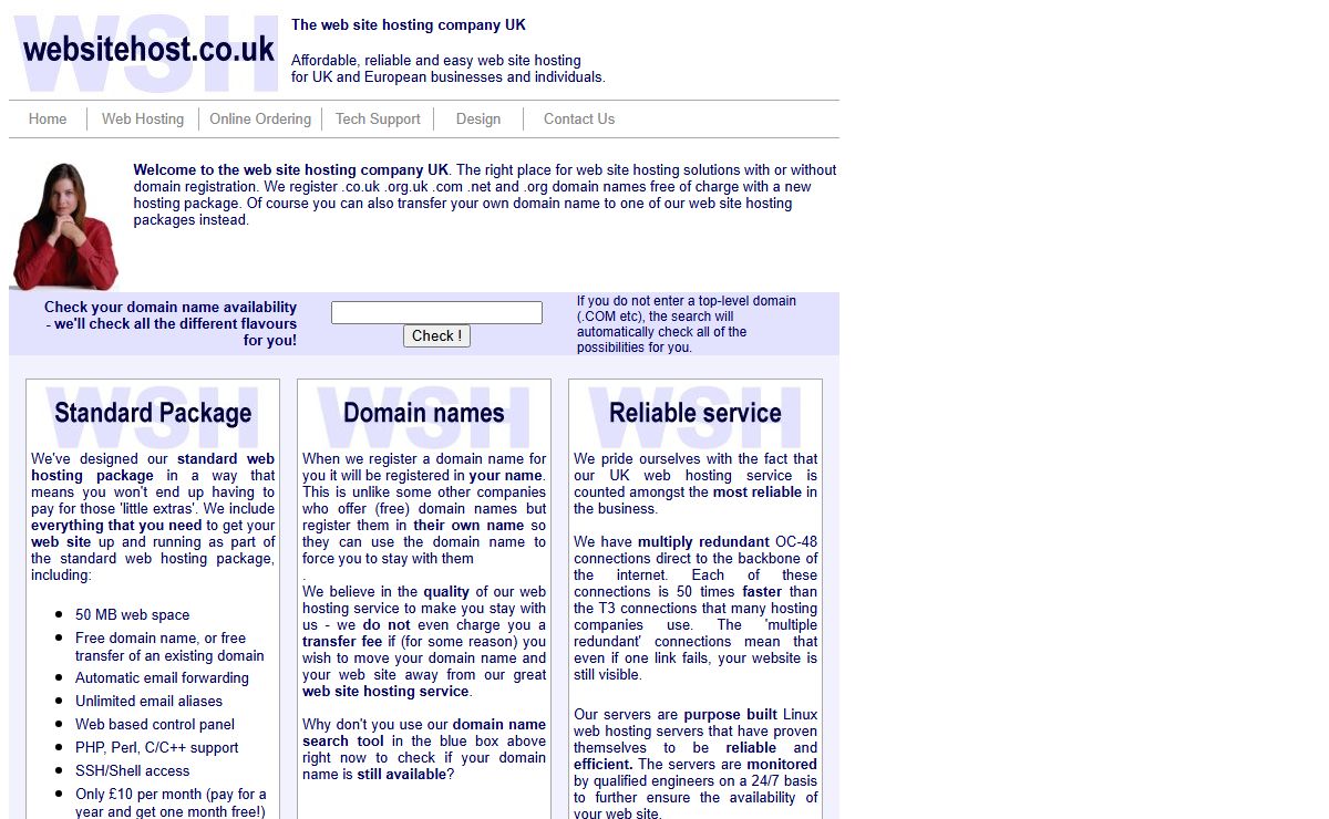 The web site hosting company uk - just £10 web hosting including your own uk or com domain name