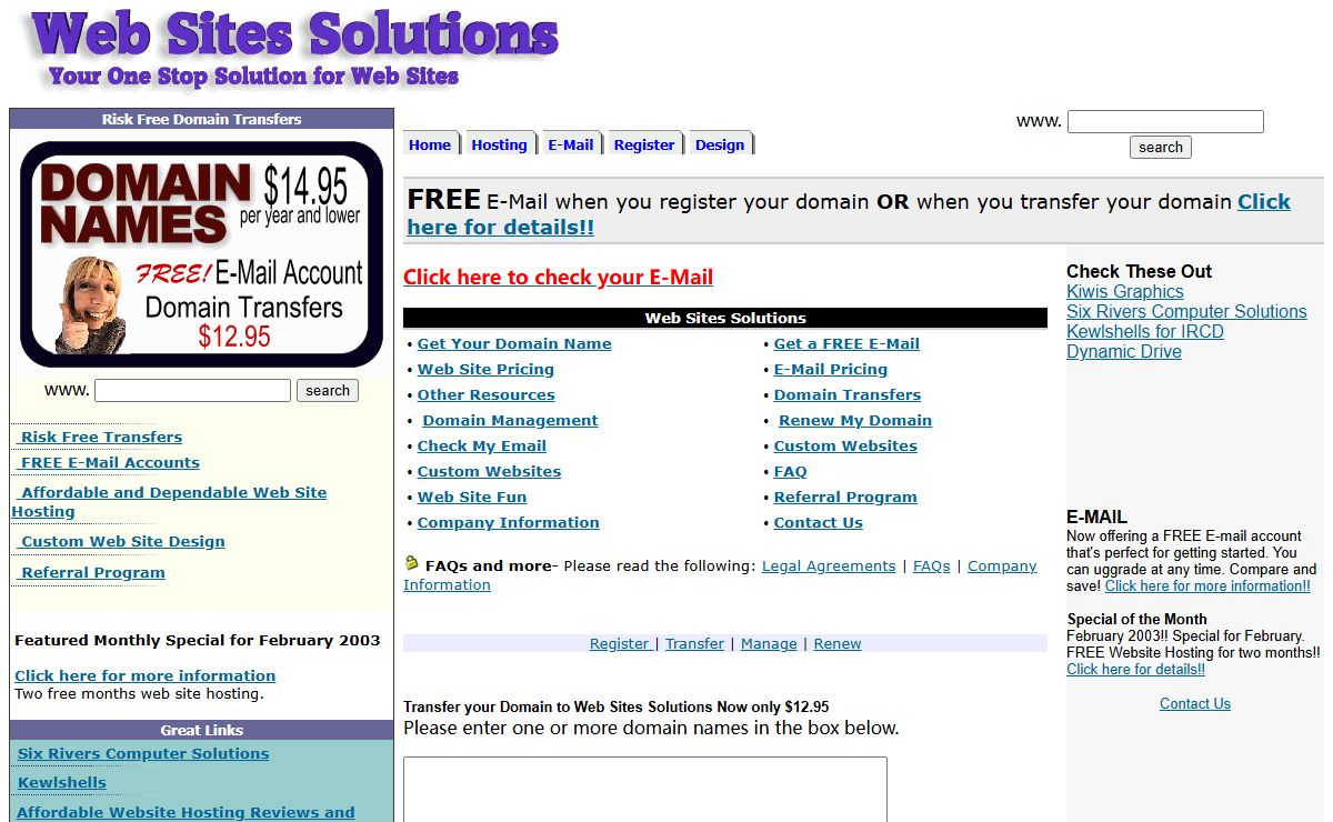 Web Sites Solutions - websitessolutions.com Search for your domain name including .com, .biz, .info, .name.
