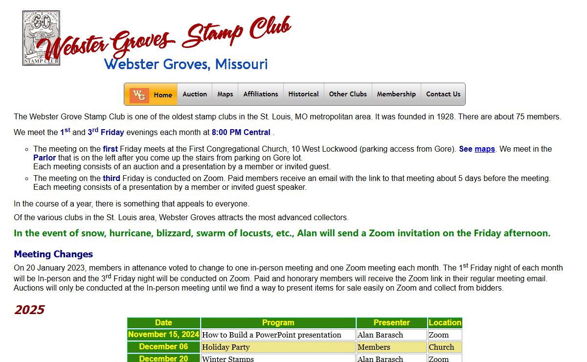 Home | Webster Groves Stamp Club