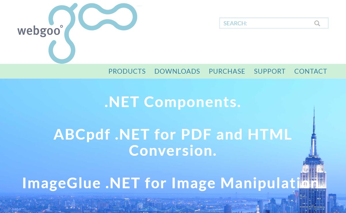.NET Components. ABCpdf .NET for PDF and HTML Conversion. ImageGlue .NET for Image Manipulation.
