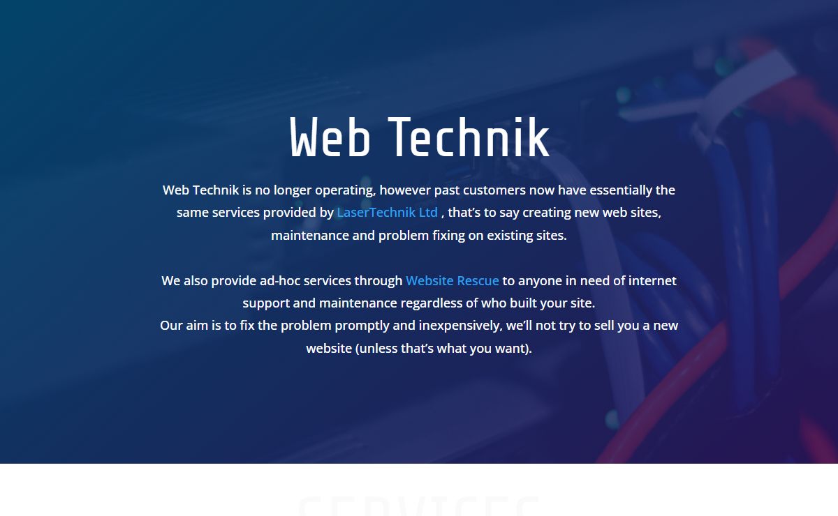 WebTechnik – Possibly the UK’s longest established web support provider