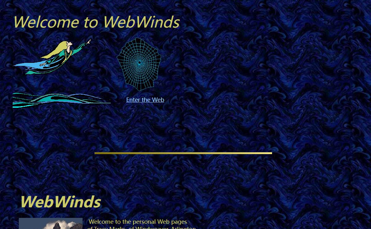 WebWinds: Personal Pages of Tracy Marks  webcams, webcards, ice skating photography, articles, Internet resources