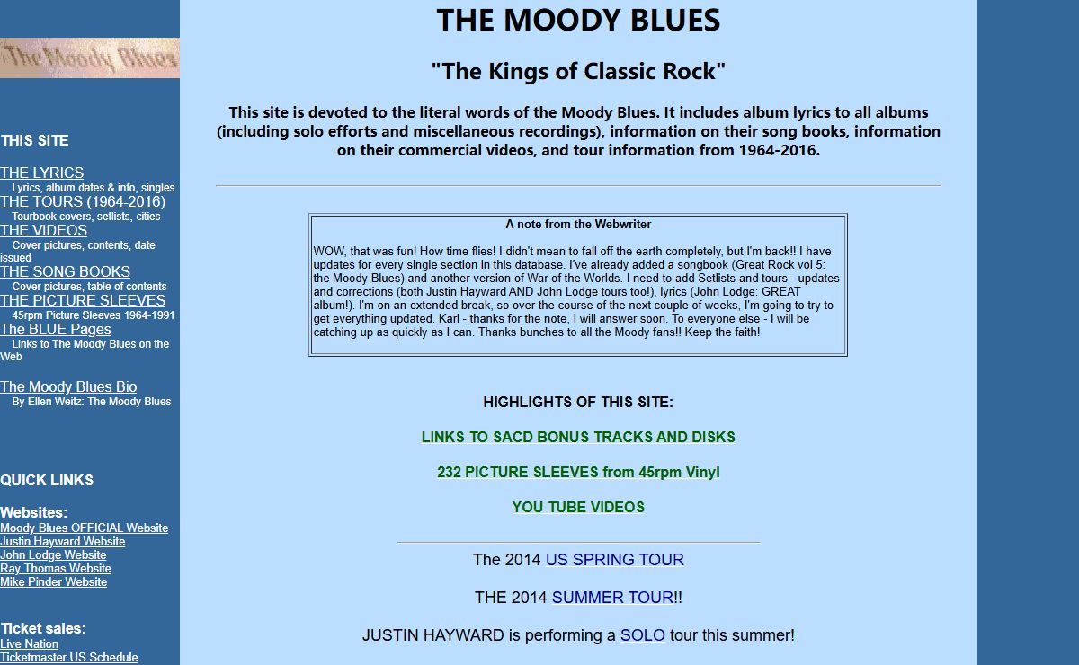 MOODY BLUES - Kings of Classic Rock