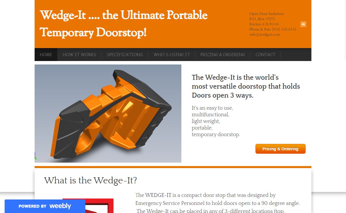 Wedge-It …. the Ultimate Portable Temporary Doorstop! - Home