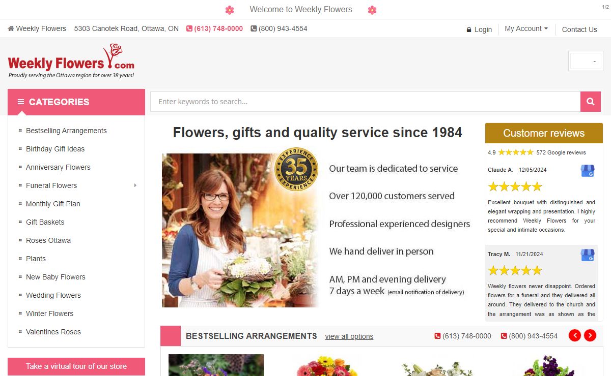 Ottawa Flowers and Gifts - Local Ottawa florist since 1984 - Weekly Flowers Ottawa Flower Delivery - Weekly Flowers Ottawa