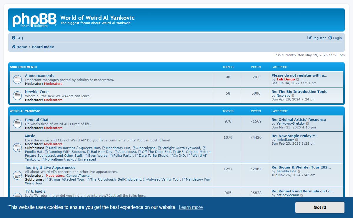 World of Weird Al Yankovic - Index page