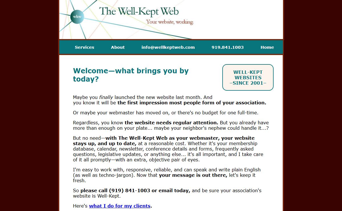 The Well-Kept Web - Home