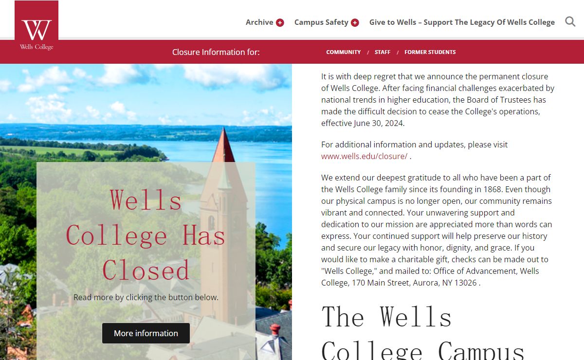 Wells College – The college is now closed. This is archival content.
