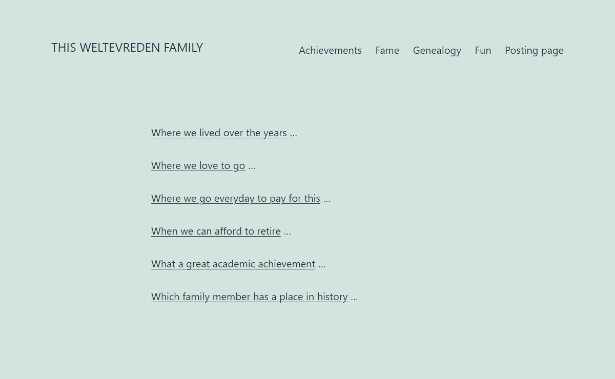 This Weltevreden Family