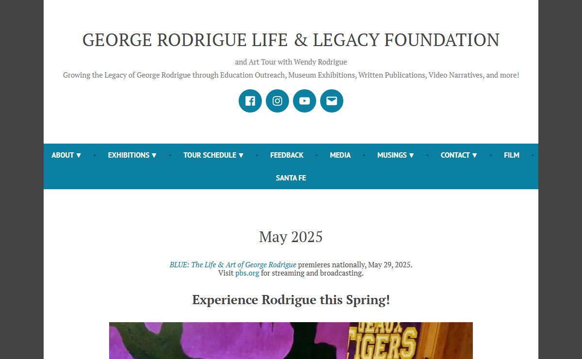 GEORGE RODRIGUE LIFE & LEGACY FOUNDATION – Growing the Legacy of George Rodrigue through Education Outreach, Museum Exhibitions, Written Publications, Video Narratives, and more!