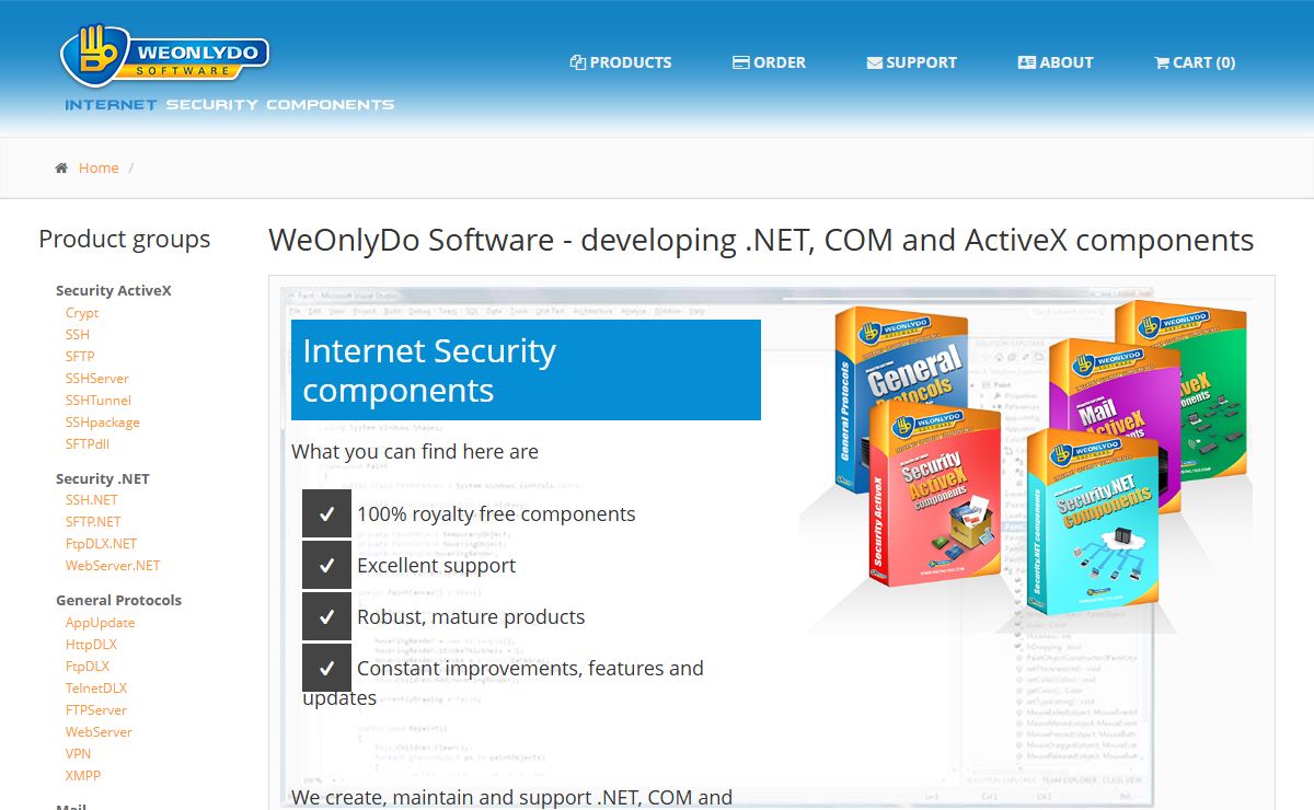 Internet Security Components - COM, ActiveX and .NET - WeOnlyDo! Software