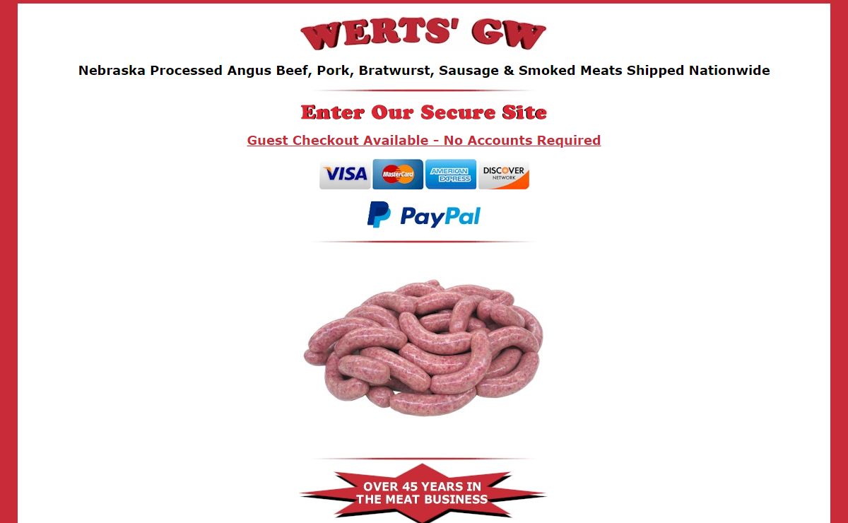 Werts G.W. Nebraska Meat Home Page