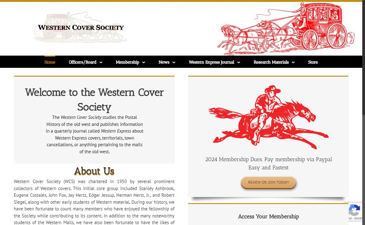 Western Cover Society – Research of Early Western Mails