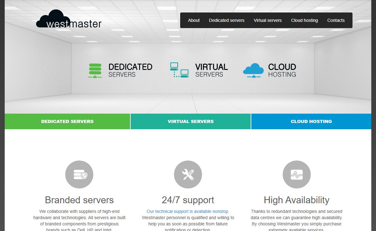 WestMaster - Cloud hosting, virtual servers VPS and dedicated servers