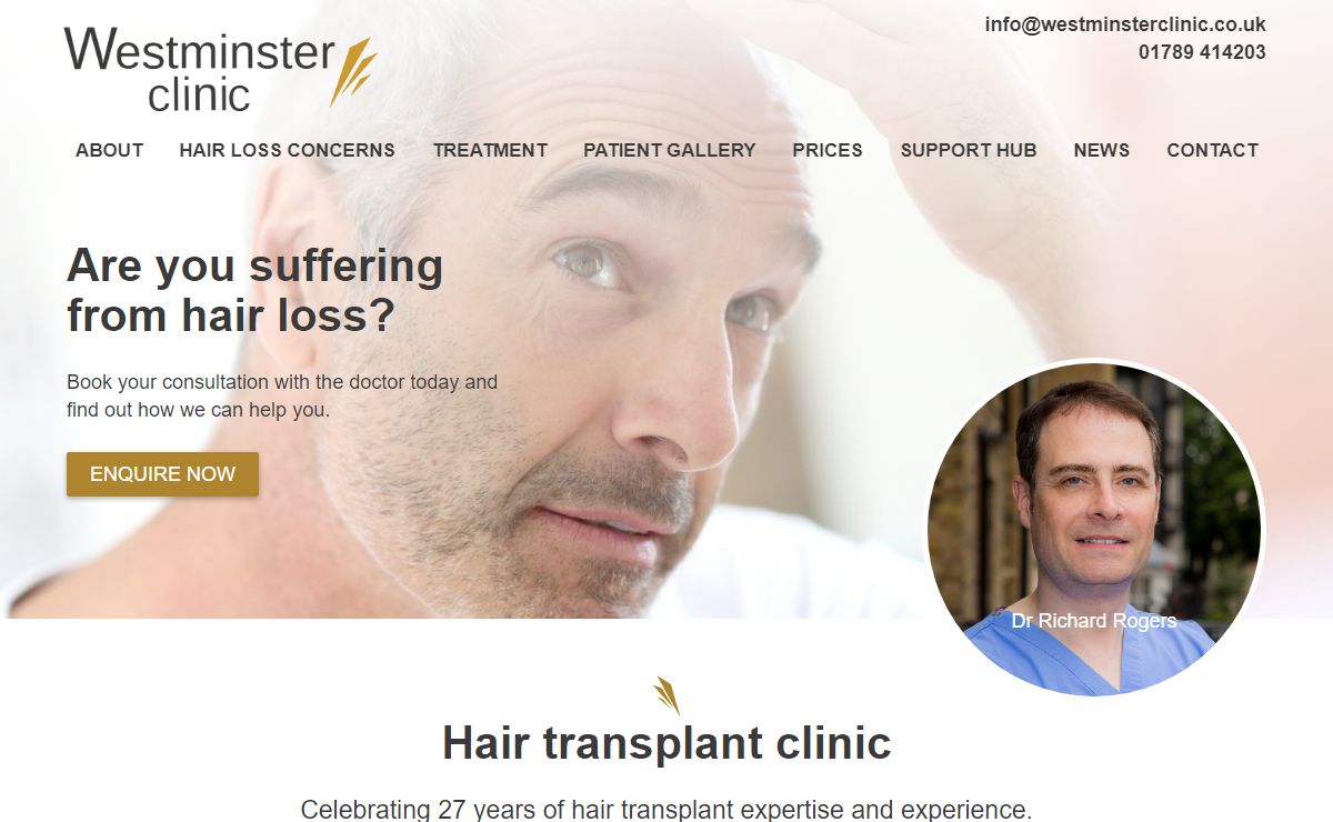 Hair transplant clinic london -westminster clinic