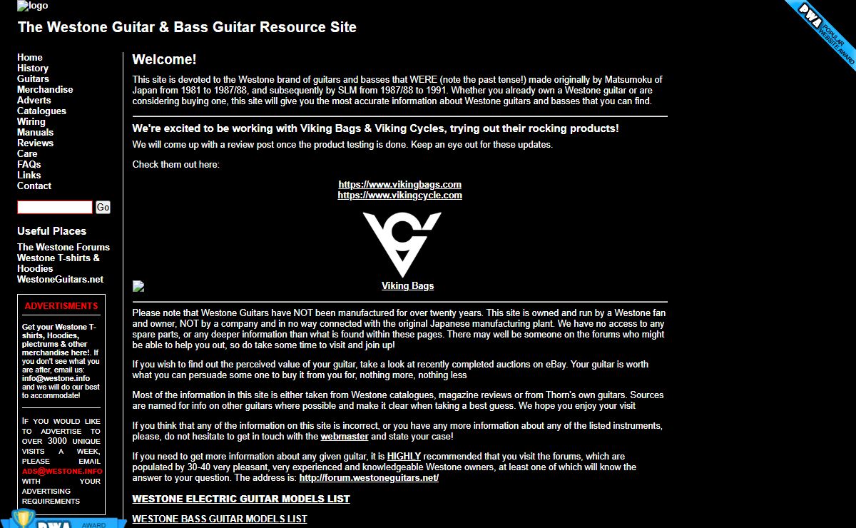 Welcome to www.westone.info :: The resource for Westone guitars :: index