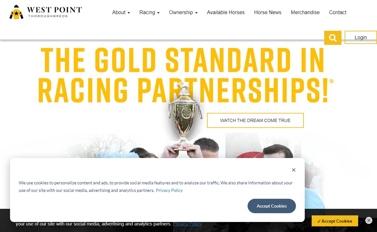 Thoroughbred Horse Racing Partnerships & Stables - West Point Thoroughbreds