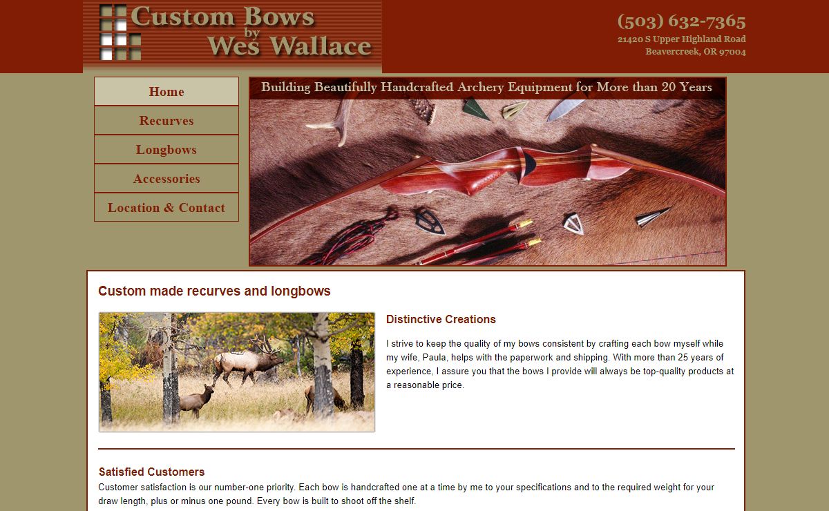 Handcrafted Bows, Archery Gear | Beavercreek, OR