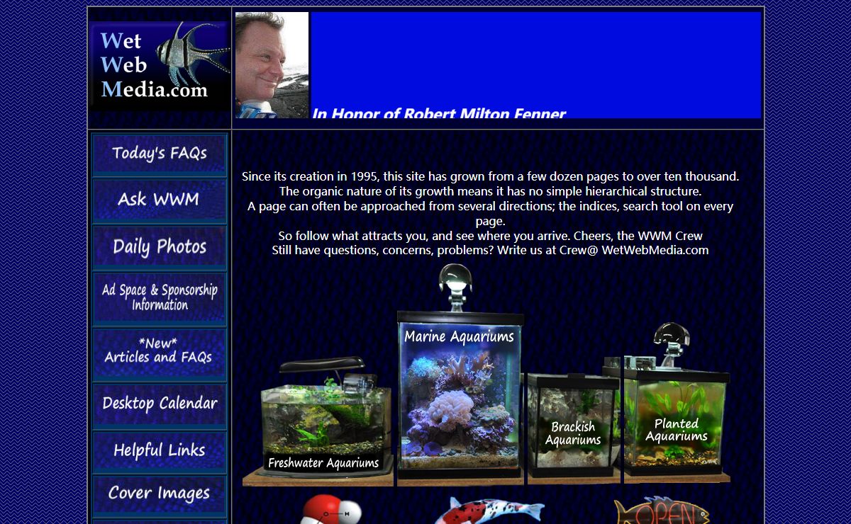 Wetwebmedia, Aquarium, Pond, Marine and Freshwater Fish, reef tanks, and Aquatics Information