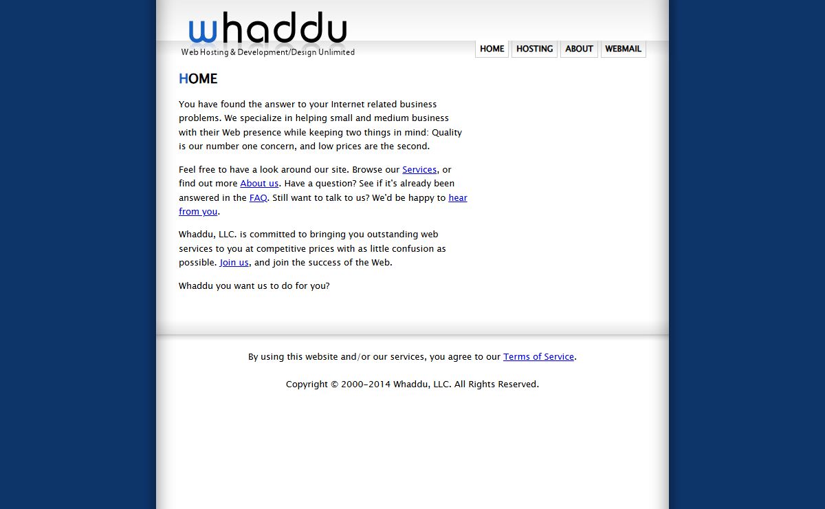 Whaddu LLC. - Web Hosting and Design/Development Unlimited