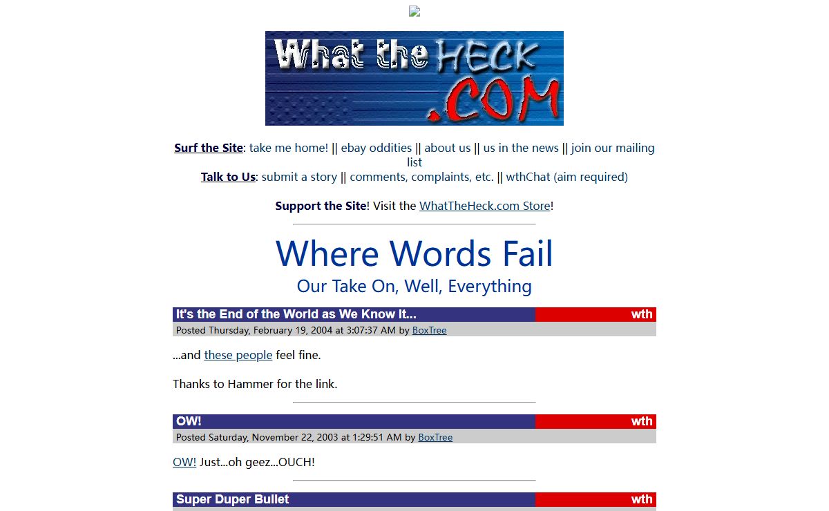 www.WhatTheHeck.com - The website that asks, "What The Heck?"