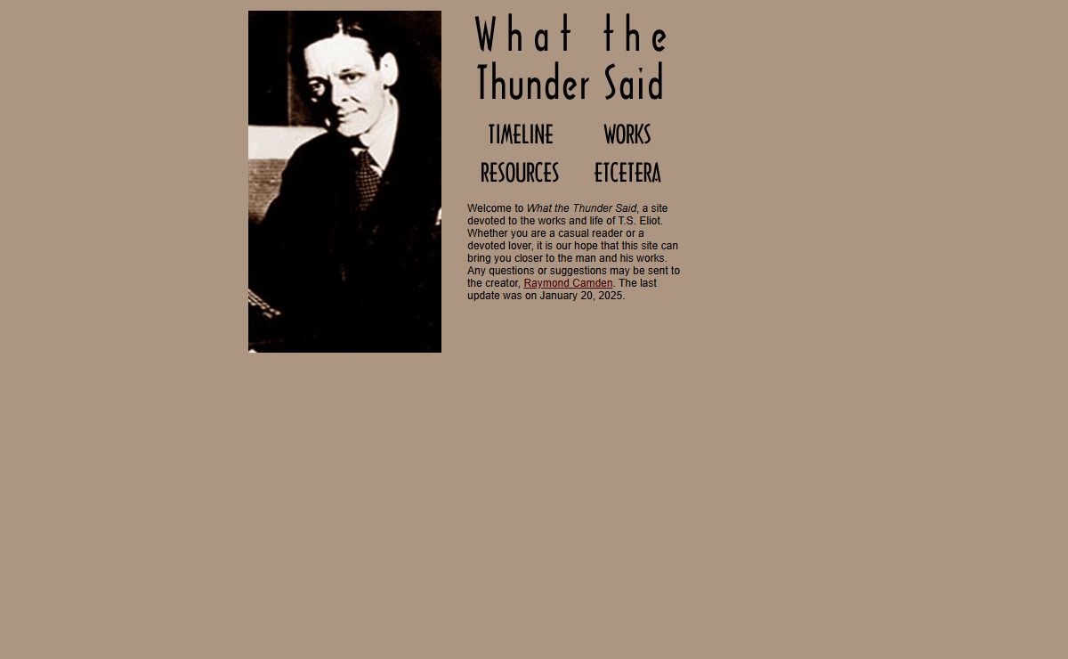 What the Thunder Said: T.S. Eliot
