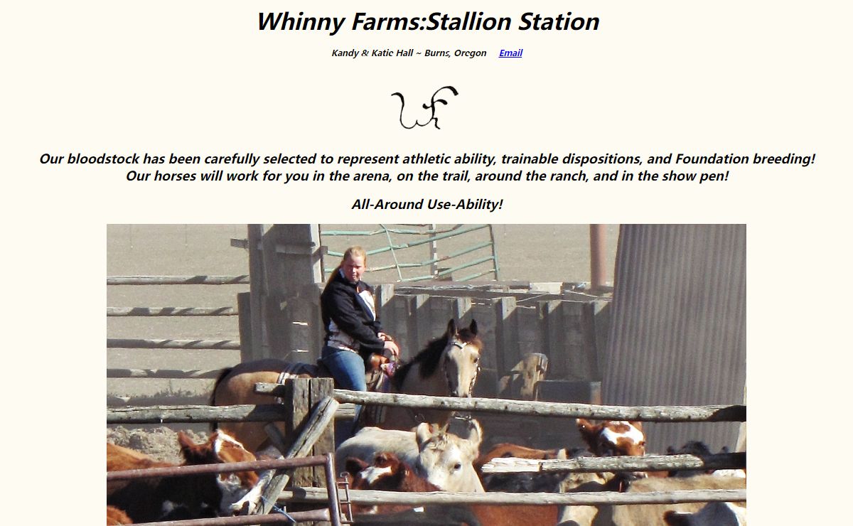 Whinny Farms:Stallion Station