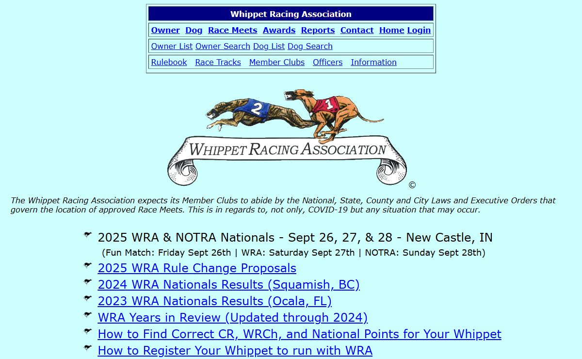 Whippet Racing Association - Club Edit