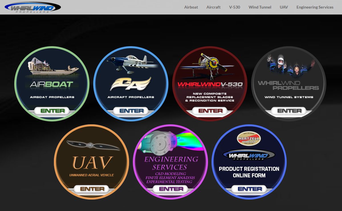 Whirlwind Propellers Landing Page