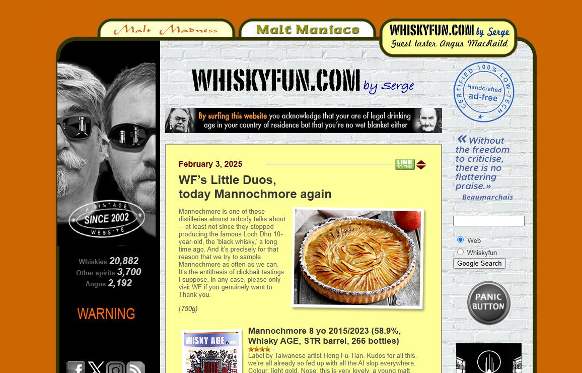 Whisky Fun by Serge and Angus, blog, reviews and tasting notes since 2002