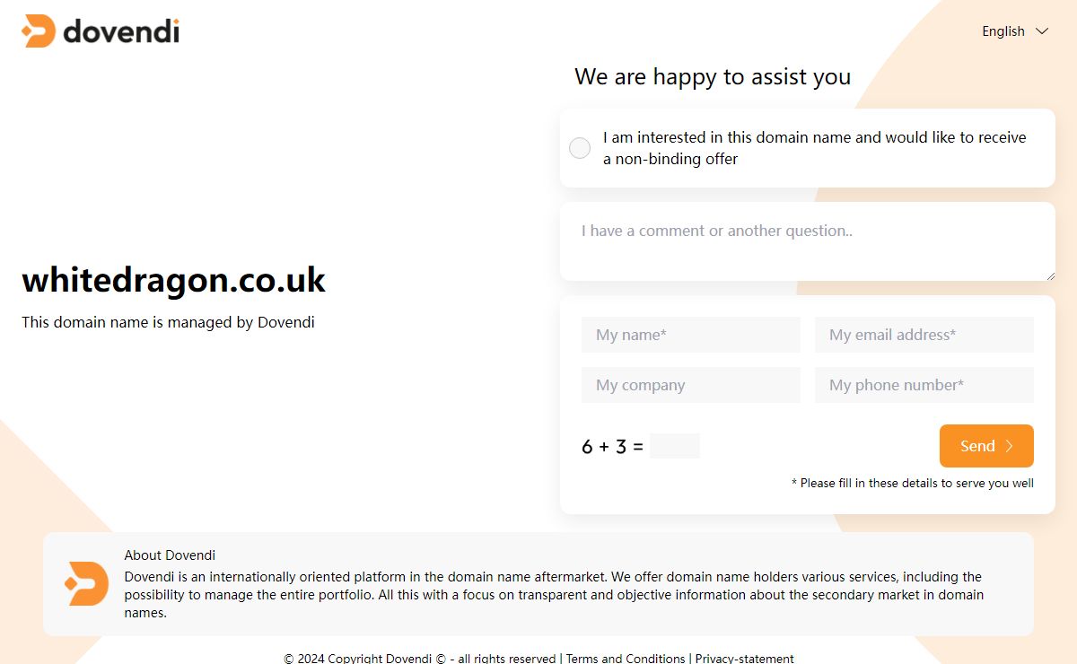 Dovendi - whitedragon.co.uk is now for sale
