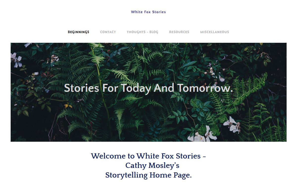 White Fox Stories - White Fox Stories - Cathy Mosley - Storytelling - Springfield - Illinois