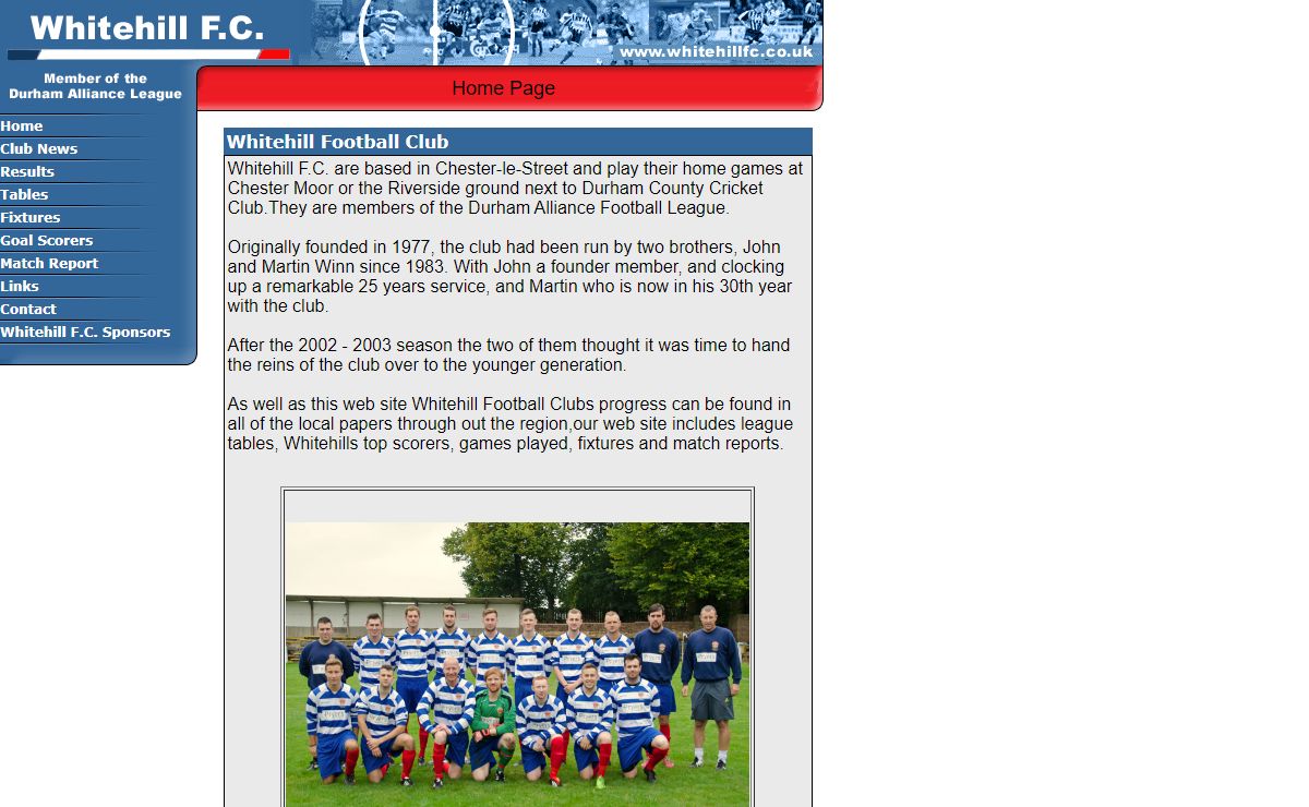 Whitehill Football Club - Member of the Durham Alliance League