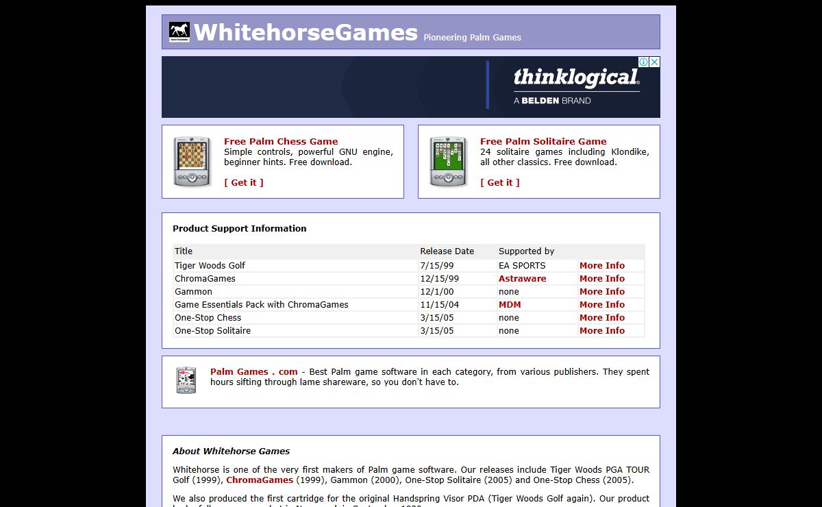 Palm Games from Whitehorse -- Software Downloads