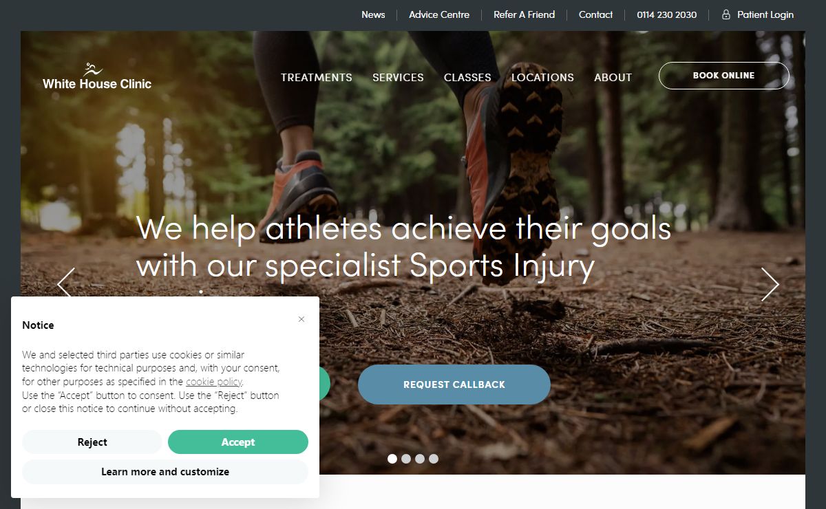 Physio Services Across Sheffield, South Yorkshire, Derbyshire & Nottingham | White House Clinic