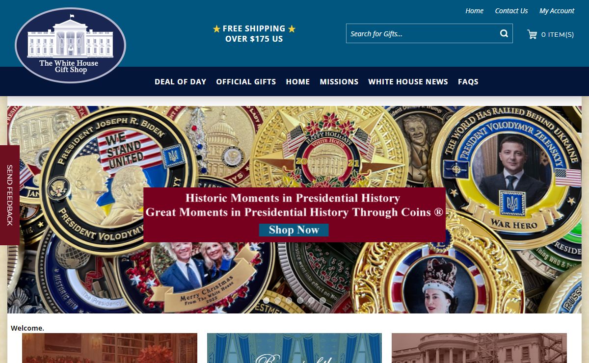 The White House Gift Shop, Est. 1946 by Permanent Order of President H. S. Truman & Secret Service Members is Your Official U.S. Trademark Protected Store for 75 years of Authentic White House, Presidential, Diplomatic, National Security Council, and Air Force One Gifts! Collectibles of Presidents Biden, Trump, and Obama!