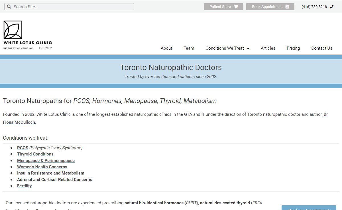 See an Experienced Toronto Naturopath - White Lotus Clinic