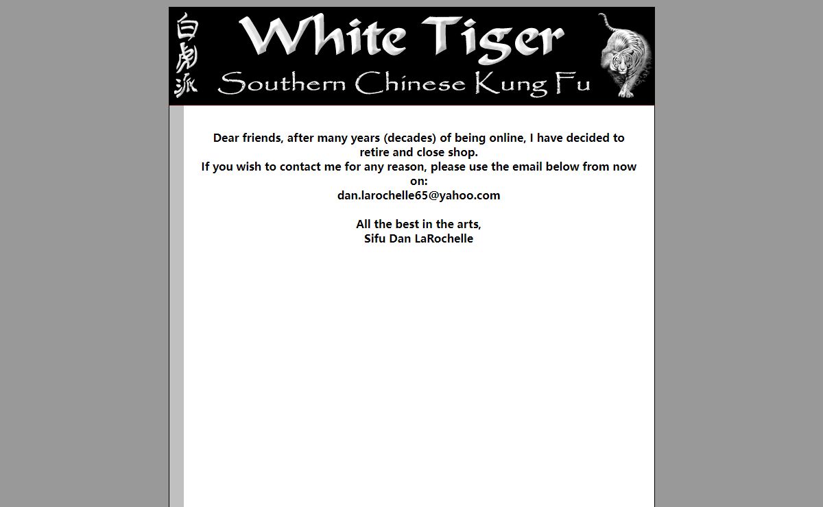 white tiger kung fu
