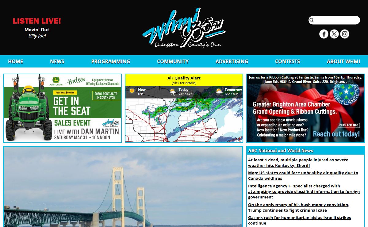 Radio Station WHMI 93.5 FM — Livingston County Michigan News, Weather, Traffic, Sports, School Updates, and the Best Classic Hit