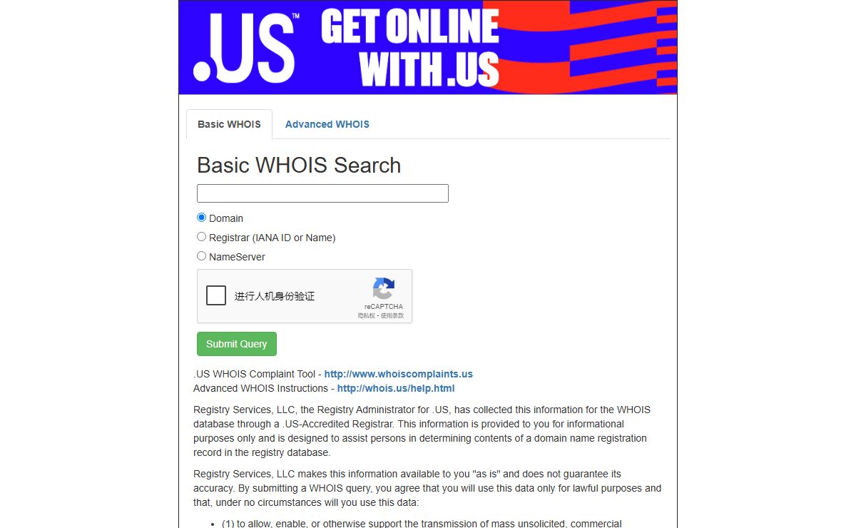 .us Registry Whois