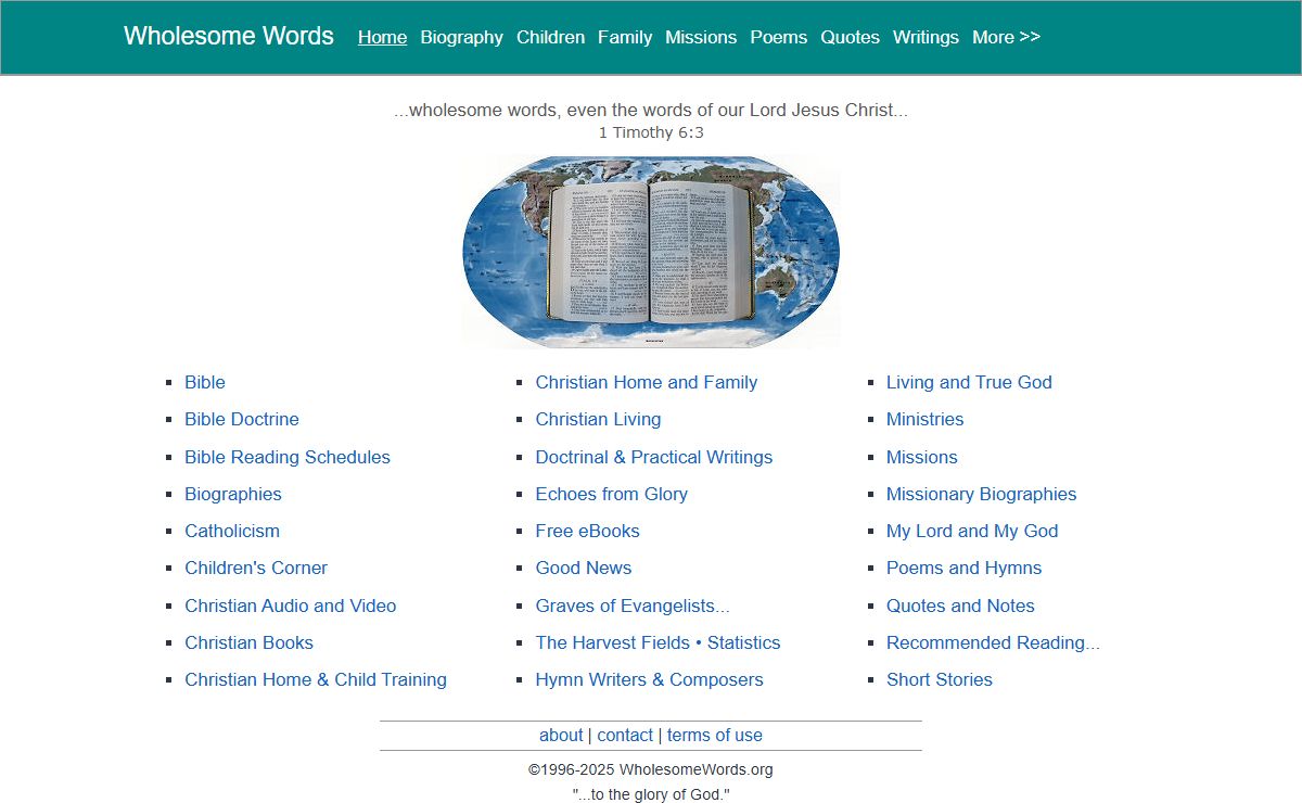 Wholesome Words Christian Website