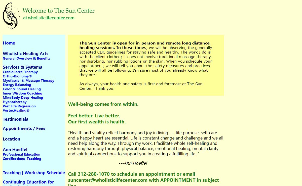 Wholistic Healing and Certified Holistic Practitioner - Chicago, IL | The Sun Center