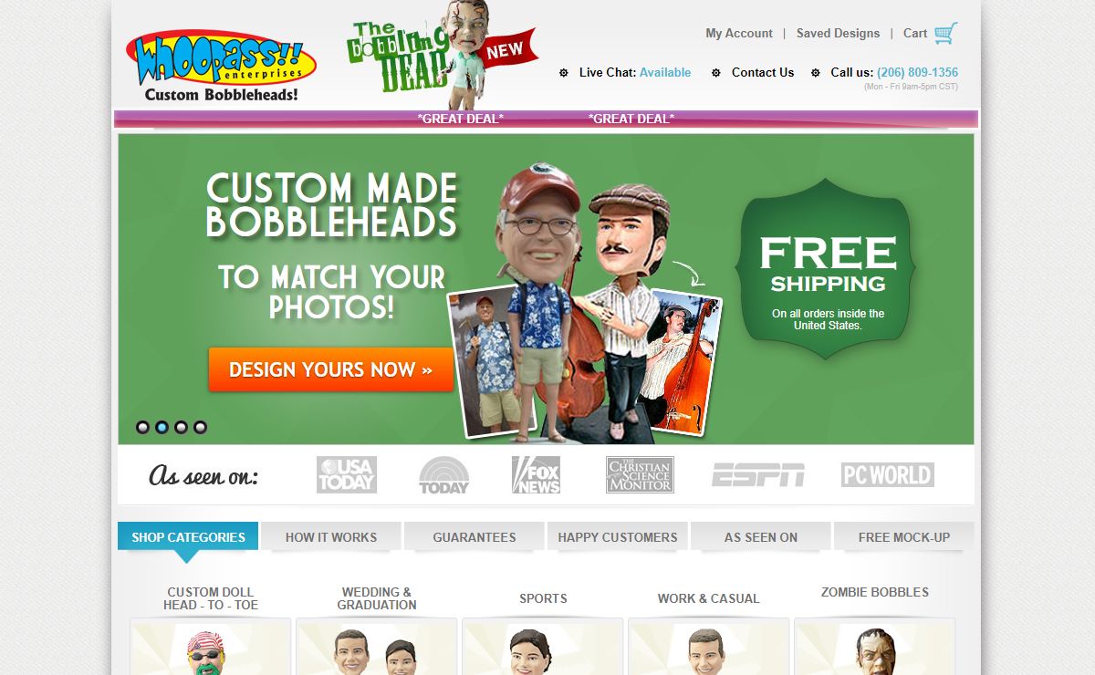 Custom Bobbleheads Since 2003 - Personalized Bobbleheads by Whoopass Enterprises