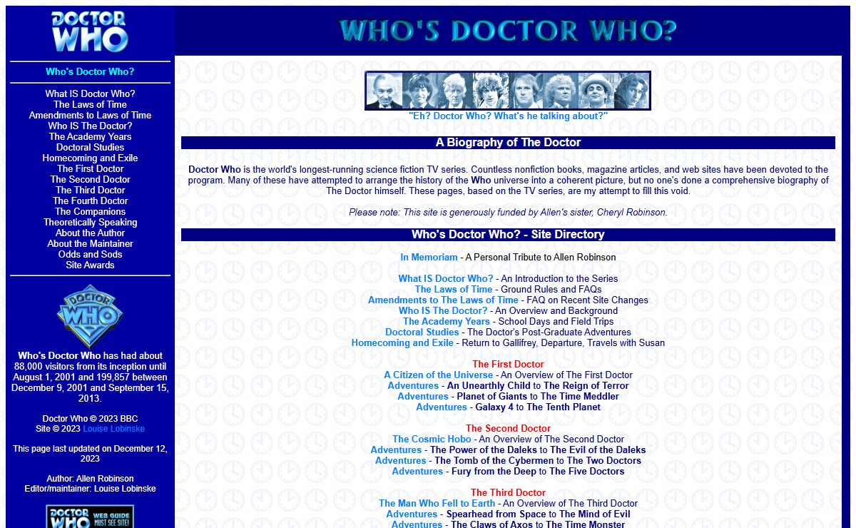 Who's Doctor Who? - A Biography of The Doctor