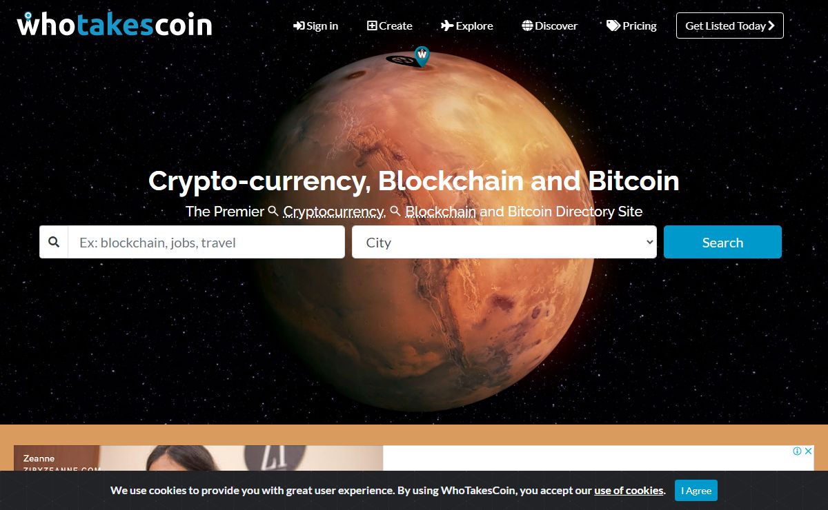 WhoTakesCoin - Everyone, Everywhere Who Takes Coin: Cryptocurrency, Blockchain & Bitcoin Directory Site