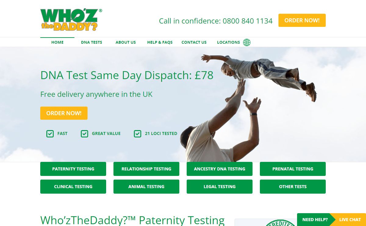 DNA Testing & DNA Paternity testing in the UK