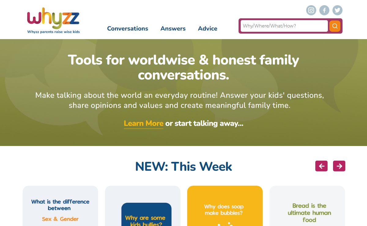 Whyzz tools for worldwise family conversations